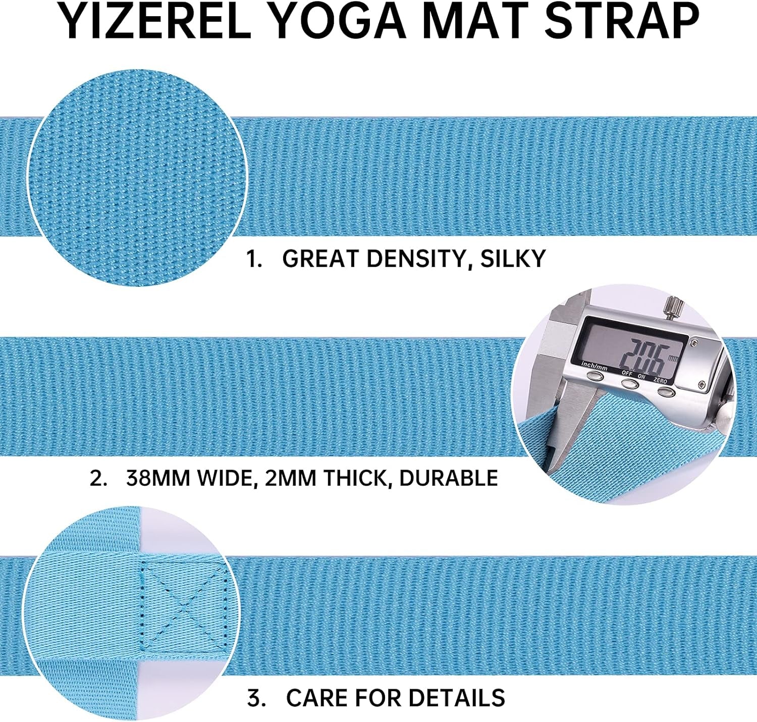 2 Packs Yoga Mat Strap for Carrying, Yoga Mat Carrier, Adjustable Yoga Mat Sling for Yoga Mat Exercise Mat