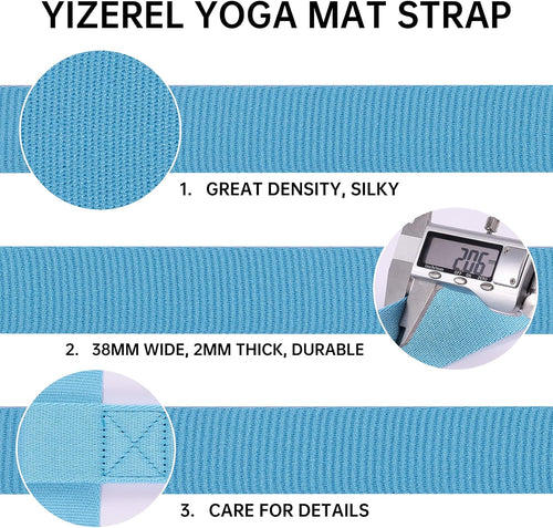 2 Packs Yoga Mat Strap for Carrying, Yoga Mat Carrier, Adjustable Yoga Mat Sling for Yoga Mat Exercise Mat